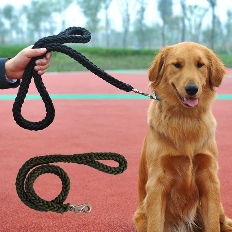 Ultimate Durability: Nylon Round Rope Leash for Medium to Large Dogs - Ideal for Bulldogs, Golden Retrievers, and Pitbulls