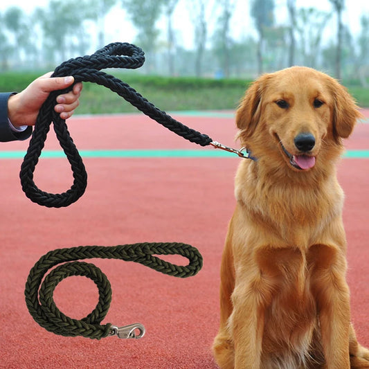 Ultimate Durability: Nylon Round Rope Leash for Medium to Large Dogs - Ideal for Bulldogs, Golden Retrievers, and Pitbulls