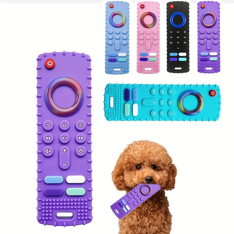 Engaging Chew Dog Teething Toy - Fun Silicone Remote Control for Puppies with Vibrant Multi-Color Options!