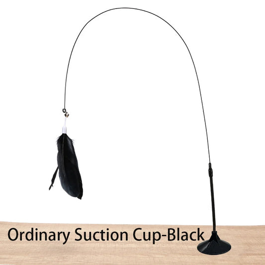 Engaging Interactive Feather Wand Toy for Cats - Suction Cup Teaser for Endless Fun