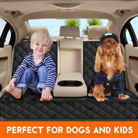 Ultimate Waterproof Dog Car Seat Cover – Non-Slip Back Seat Protector for Dogs & Kids – Fits Most Cars, Trucks & SUVs – Black