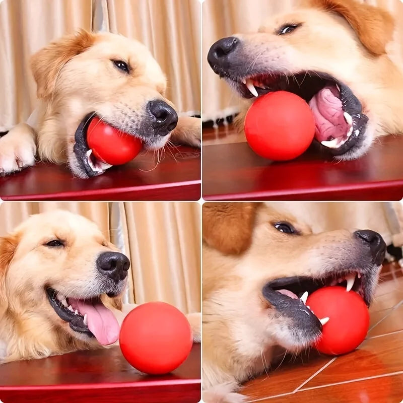 Indestructible Rubber Dog Chew Ball - Perfect for Cleaning Teeth & Keeping Your Dog Entertained!