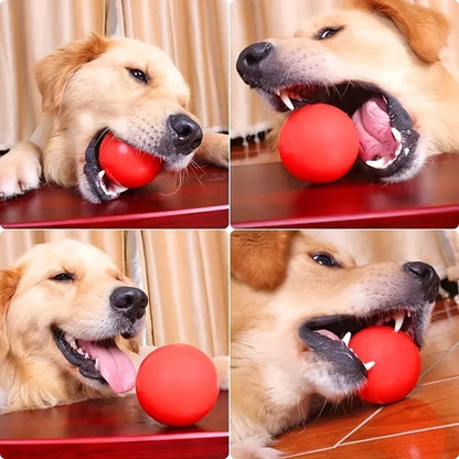 Indestructible Rubber Dog Chew Ball - Perfect for Cleaning Teeth & Keeping Your Dog Entertained!
