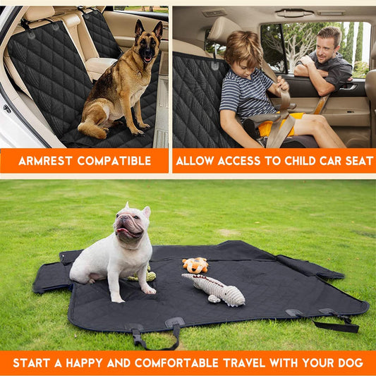 Ultimate Waterproof Dog Car Seat Cover – Non-Slip Back Seat Protector for Dogs & Kids – Fits Most Cars, Trucks & SUVs – Black