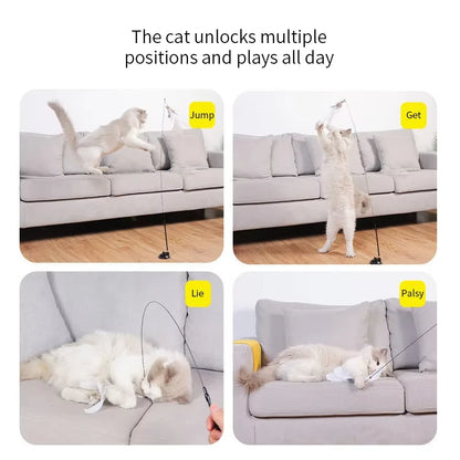 Engaging Interactive Feather Wand Toy for Cats - Suction Cup Teaser for Endless Fun