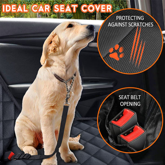 Ultimate Waterproof Dog Car Seat Cover – Non-Slip Back Seat Protector for Dogs & Kids – Fits Most Cars, Trucks & SUVs – Black