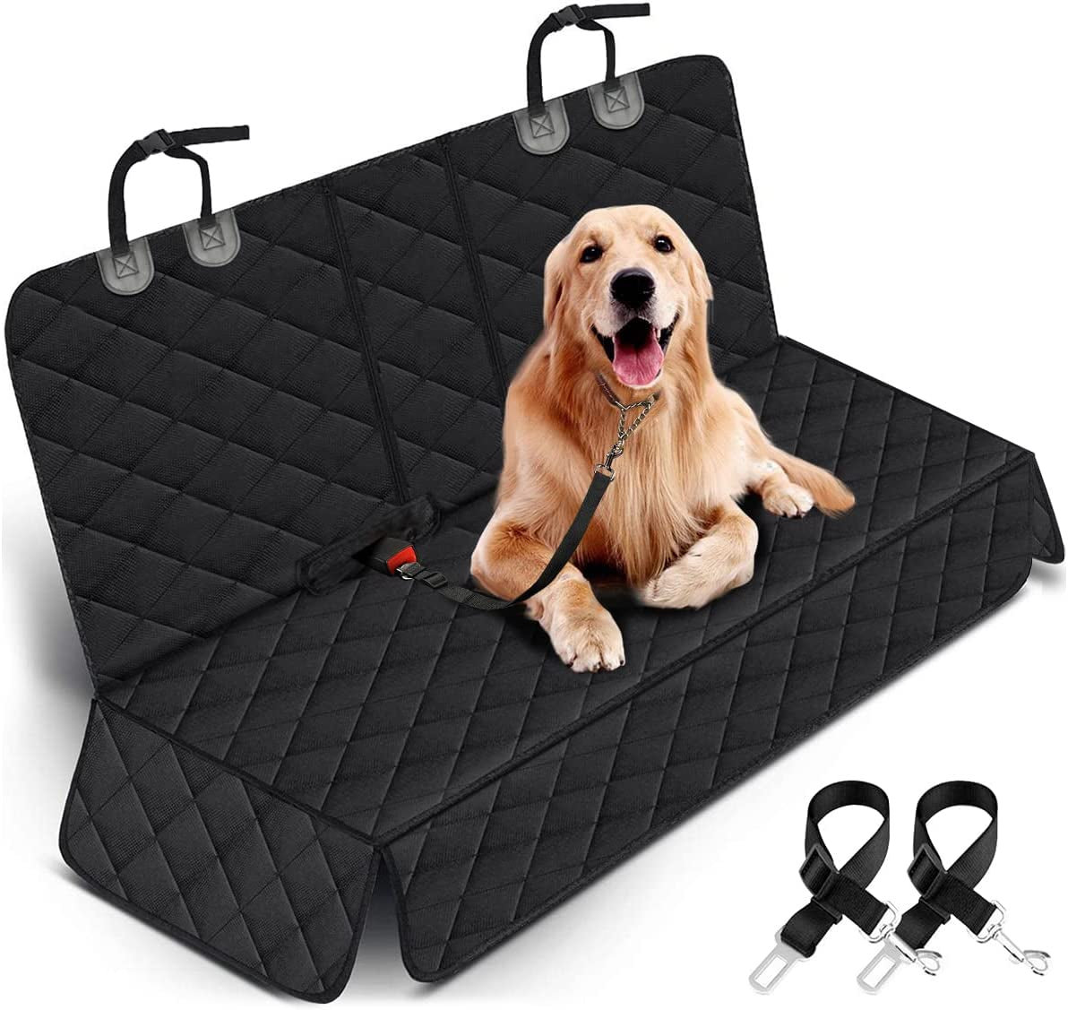 Ultimate Waterproof Dog Car Seat Cover – Non-Slip Back Seat Protector for Dogs & Kids – Fits Most Cars, Trucks & SUVs – Black