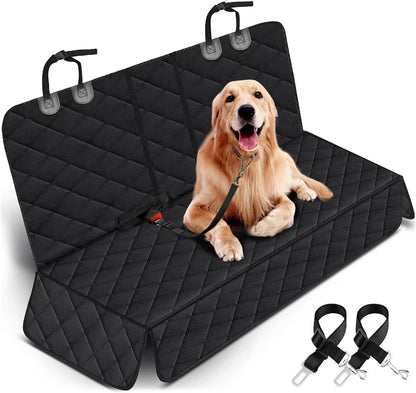 Ultimate Waterproof Dog Car Seat Cover – Non-Slip Back Seat Protector for Dogs & Kids – Fits Most Cars, Trucks & SUVs – Black