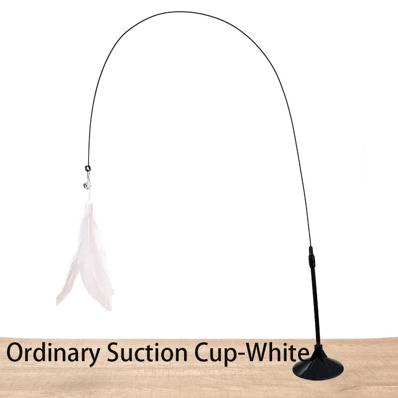 Engaging Interactive Feather Wand Toy for Cats - Suction Cup Teaser for Endless Fun
