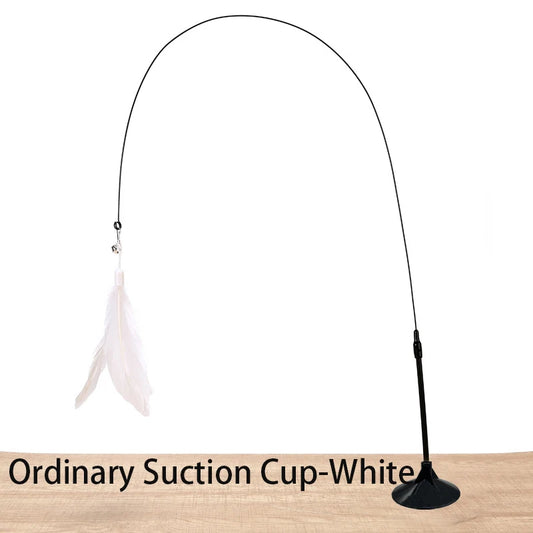 Engaging Interactive Feather Wand Toy for Cats - Suction Cup Teaser for Endless Fun