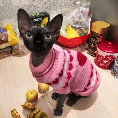 Cozy Christmas Cat Sweater - Warm Winter Costume for Your Feline Friend