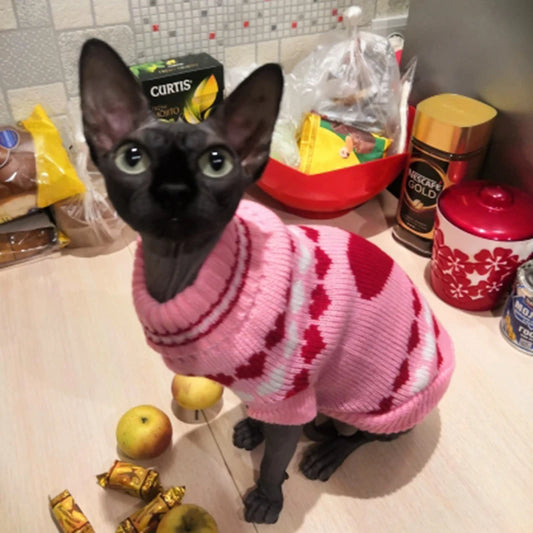 Cozy Christmas Cat Sweater - Warm Winter Costume for Your Feline Friend