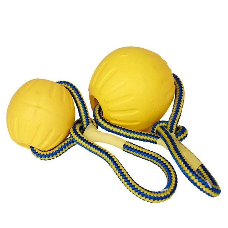 Durable and Fun Indestructible Rubber Training Ball for Dogs - Perfect for Chewing and Fetching with Rope!