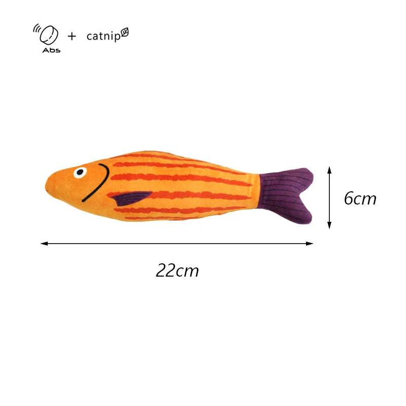 Exciting Squeaky Sea Fish Shape Cat Toy - Plush Catnip Stuffed Fun for Kittens and Cats!