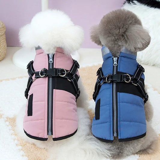 Stylish and Cozy Winter Dog Jacket with Reflective D-Ring - Perfect for Small to Medium Dogs!