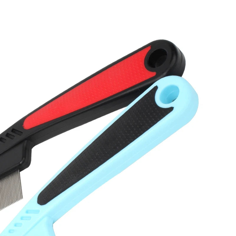 Durable Long-Handled Pet Grooming Comb for Dogs and Cats - Effortlessly Remove Fleas and Lice!
