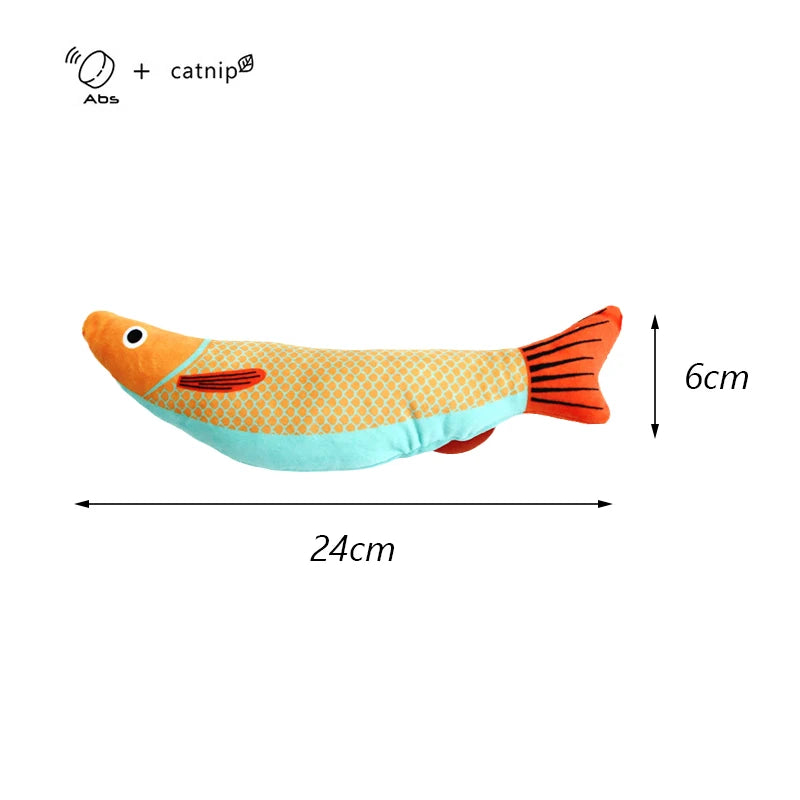 Exciting Squeaky Sea Fish Shape Cat Toy - Plush Catnip Stuffed Fun for Kittens and Cats!