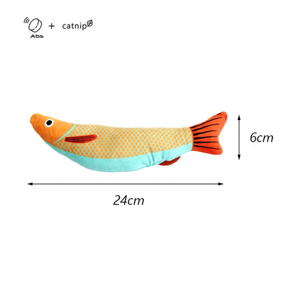 Exciting Squeaky Sea Fish Shape Cat Toy - Plush Catnip Stuffed Fun for Kittens and Cats!