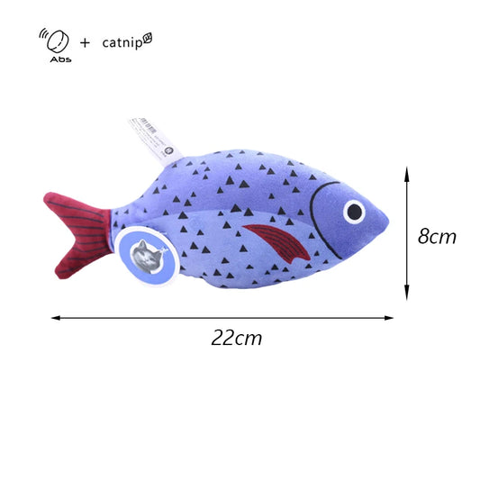 Exciting Squeaky Sea Fish Shape Cat Toy - Plush Catnip Stuffed Fun for Kittens and Cats!