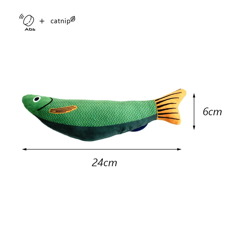 Exciting Squeaky Sea Fish Shape Cat Toy - Plush Catnip Stuffed Fun for Kittens and Cats!