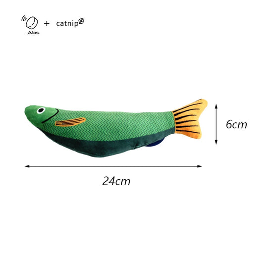 Exciting Squeaky Sea Fish Shape Cat Toy - Plush Catnip Stuffed Fun for Kittens and Cats!