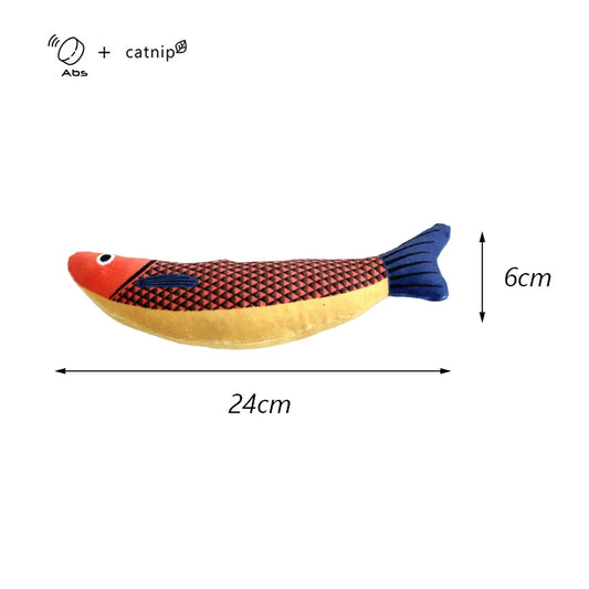 Exciting Squeaky Sea Fish Shape Cat Toy - Plush Catnip Stuffed Fun for Kittens and Cats!