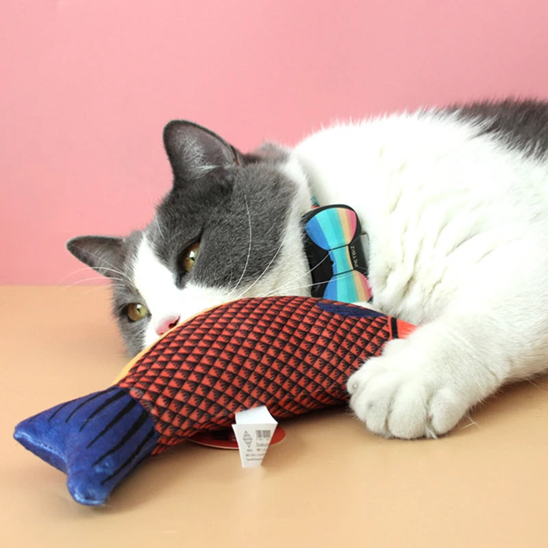 Exciting Squeaky Sea Fish Shape Cat Toy - Plush Catnip Stuffed Fun for Kittens and Cats!