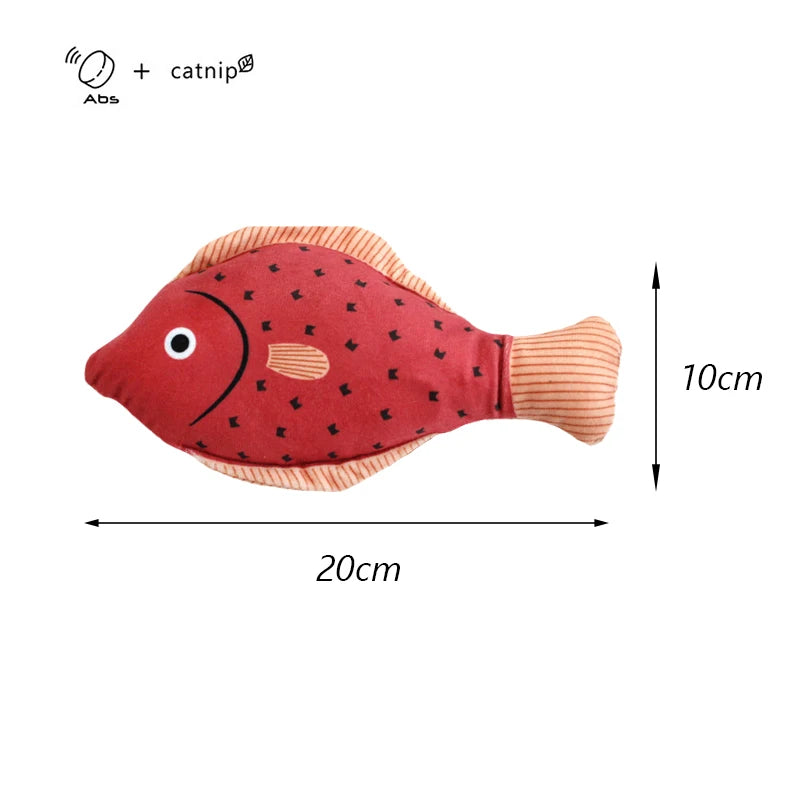 Exciting Squeaky Sea Fish Shape Cat Toy - Plush Catnip Stuffed Fun for Kittens and Cats!