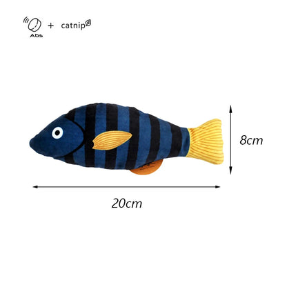 Exciting Squeaky Sea Fish Shape Cat Toy - Plush Catnip Stuffed Fun for Kittens and Cats!
