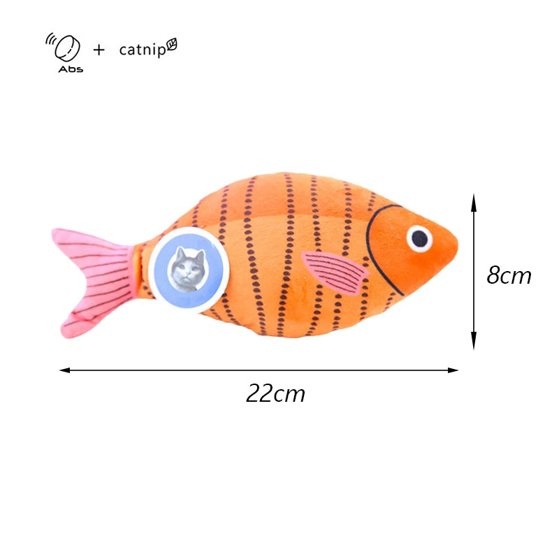 Exciting Squeaky Sea Fish Shape Cat Toy - Plush Catnip Stuffed Fun for Kittens and Cats!