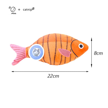 Exciting Squeaky Sea Fish Shape Cat Toy - Plush Catnip Stuffed Fun for Kittens and Cats!