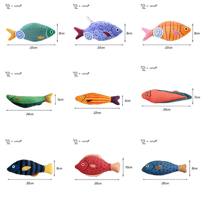 Exciting Squeaky Sea Fish Shape Cat Toy - Plush Catnip Stuffed Fun for Kittens and Cats!