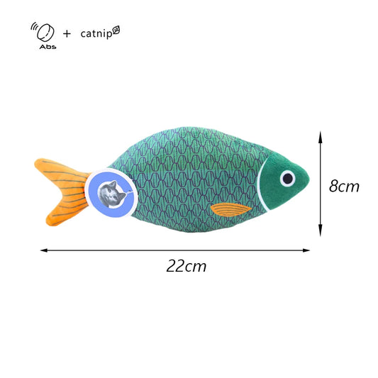 Exciting Squeaky Sea Fish Shape Cat Toy - Plush Catnip Stuffed Fun for Kittens and Cats!