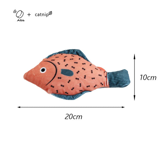 Exciting Squeaky Sea Fish Shape Cat Toy - Plush Catnip Stuffed Fun for Kittens and Cats!