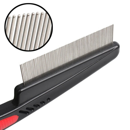 Durable Long-Handled Pet Grooming Comb for Dogs and Cats - Effortlessly Remove Fleas and Lice!