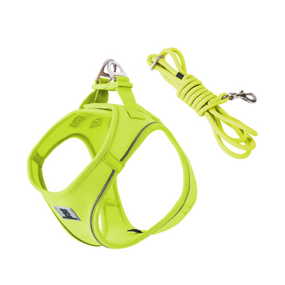 Premium Adjustable Reflective Dog Harness and Leash Set for Small to Medium Breeds - Perfect for Outdoor Adventures with Your Puppy or Cat