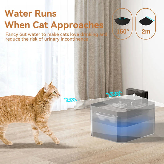 Revolutionary Wireless Automatic Cat Water Fountain - 2600Mah Infrared Sensor Pet Water Dispenser for Dogs and Cats