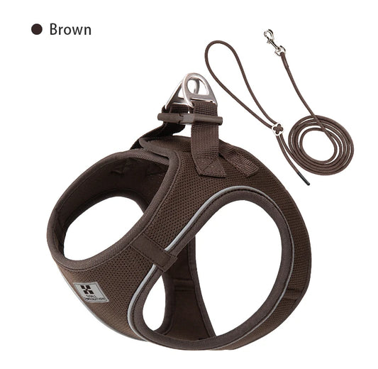 Premium Adjustable Reflective Dog Harness and Leash Set for Small to Medium Breeds - Perfect for Outdoor Adventures with Your Puppy or Cat