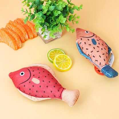Exciting Squeaky Sea Fish Shape Cat Toy - Plush Catnip Stuffed Fun for Kittens and Cats!