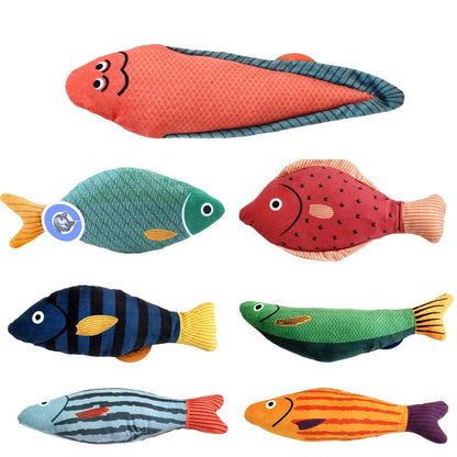 Exciting Squeaky Sea Fish Shape Cat Toy - Plush Catnip Stuffed Fun for Kittens and Cats!