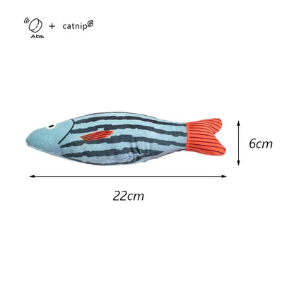 Exciting Squeaky Sea Fish Shape Cat Toy - Plush Catnip Stuffed Fun for Kittens and Cats!