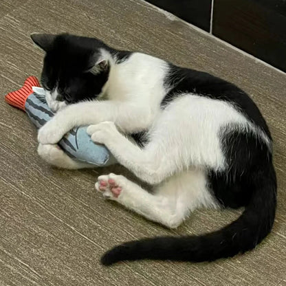 Exciting Squeaky Sea Fish Shape Cat Toy - Plush Catnip Stuffed Fun for Kittens and Cats!