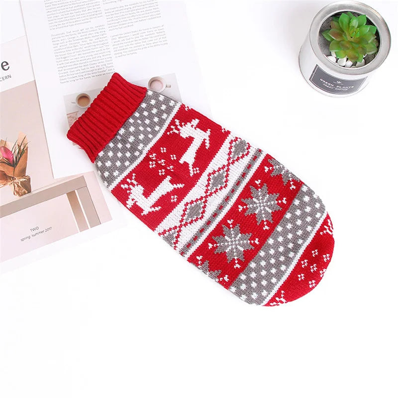 Cozy Christmas Cat Sweater - Warm Winter Costume for Your Feline Friend