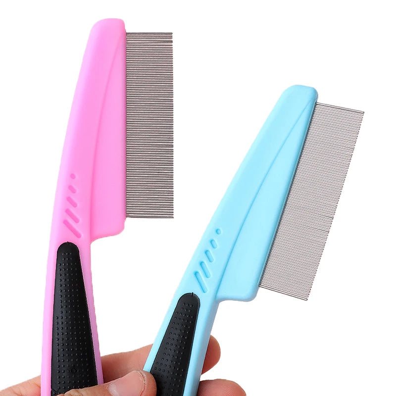 Durable Long-Handled Pet Grooming Comb for Dogs and Cats - Effortlessly Remove Fleas and Lice!