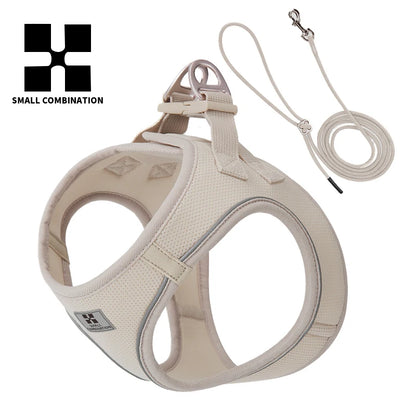Premium Adjustable Reflective Dog Harness and Leash Set for Small to Medium Breeds - Perfect for Outdoor Adventures with Your Puppy or Cat
