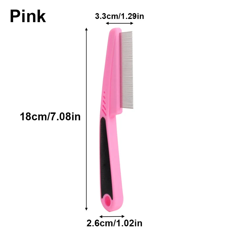 Durable Long-Handled Pet Grooming Comb for Dogs and Cats - Effortlessly Remove Fleas and Lice!