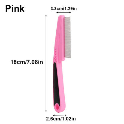 Durable Long-Handled Pet Grooming Comb for Dogs and Cats - Effortlessly Remove Fleas and Lice!