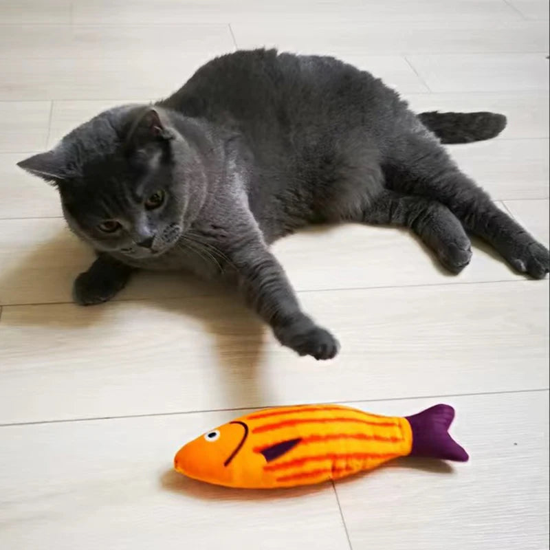 Exciting Squeaky Sea Fish Shape Cat Toy - Plush Catnip Stuffed Fun for Kittens and Cats!
