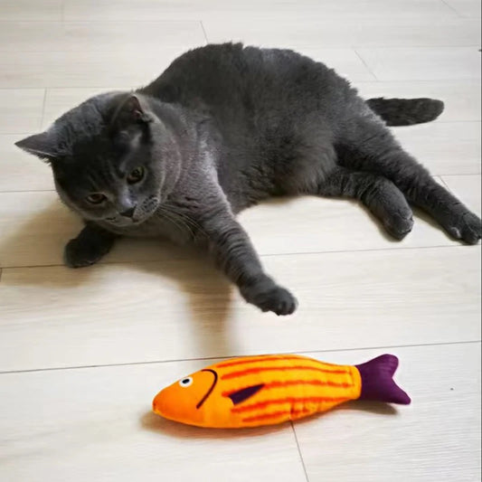Exciting Squeaky Sea Fish Shape Cat Toy - Plush Catnip Stuffed Fun for Kittens and Cats!