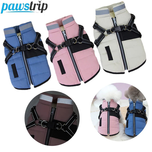 Stylish and Cozy Winter Dog Jacket with Reflective D-Ring - Perfect for Small to Medium Dogs!